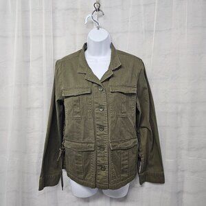 Miami Olive Green Military Jacket Boho Utility Punk M
